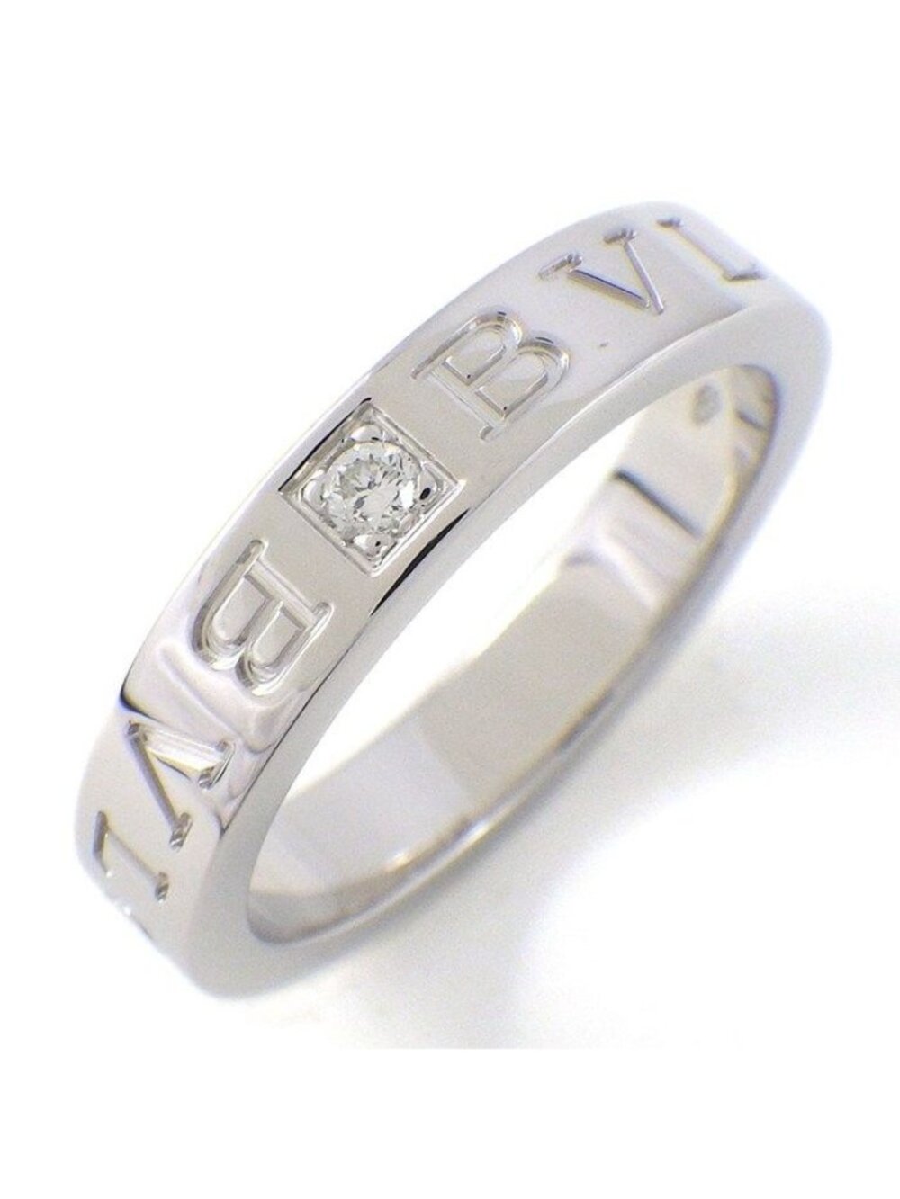 Bvlgari Ring B.zero1 Double Logo Diamond 18k White Gold